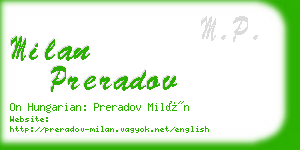 milan preradov business card